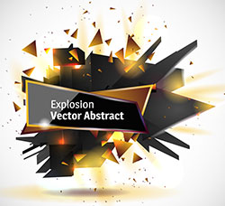 抽象闪耀的矢量3D爆破素材(第一套)：Explosion Vector Abstract vol.1